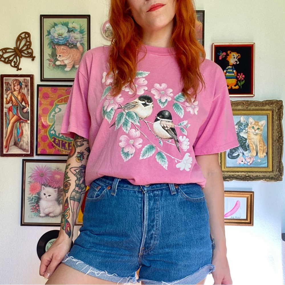 Vintage 80’s heavyweight tee with birds